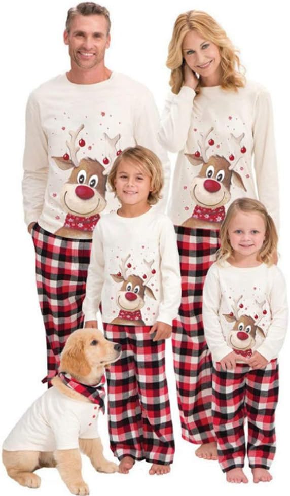 dog and mom matching pajamas