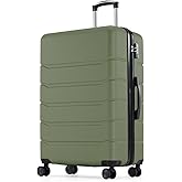 OLIXIS 20 Inch Carry-On Luggage, Hardside Suitcase with Spinner Wheels, Lightweight ABS Hard Shell Travel Luggage, TSA Approved Lock, Expandable Small Suitcase for Business &amp; Travel&ndash;Olive Green