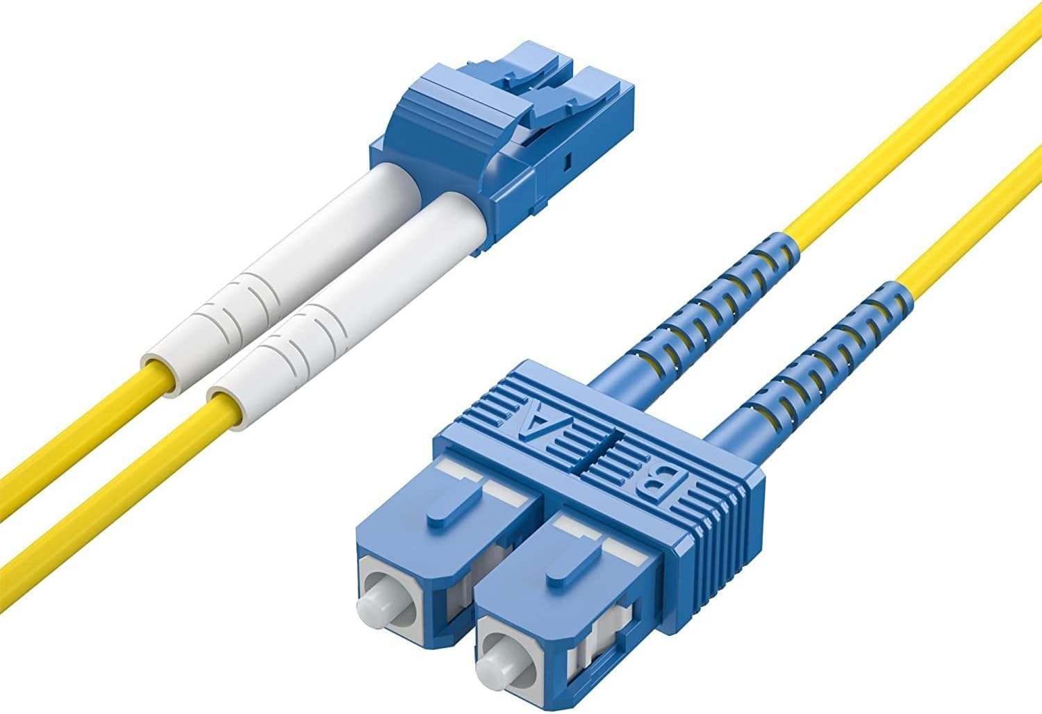 7m OS2 LC to SC Single Mode Fiber Patch Cable, SMF Fiber Optic Cable, Duplex LC-SC UPC 9/125um, LSZH, Yellow, for 1G/10G SMF SFP Transceiver, Fiber Networks, 23ft