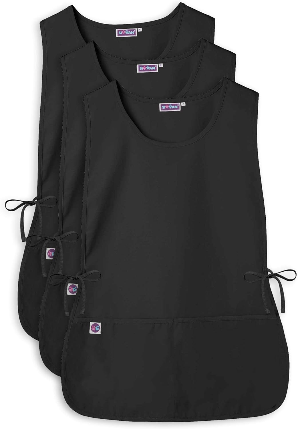 Sivvan Unisex Cobbler Apron (3 Pack) - Adjustable Waist Ties, 2 Deep front pockets: Clothing