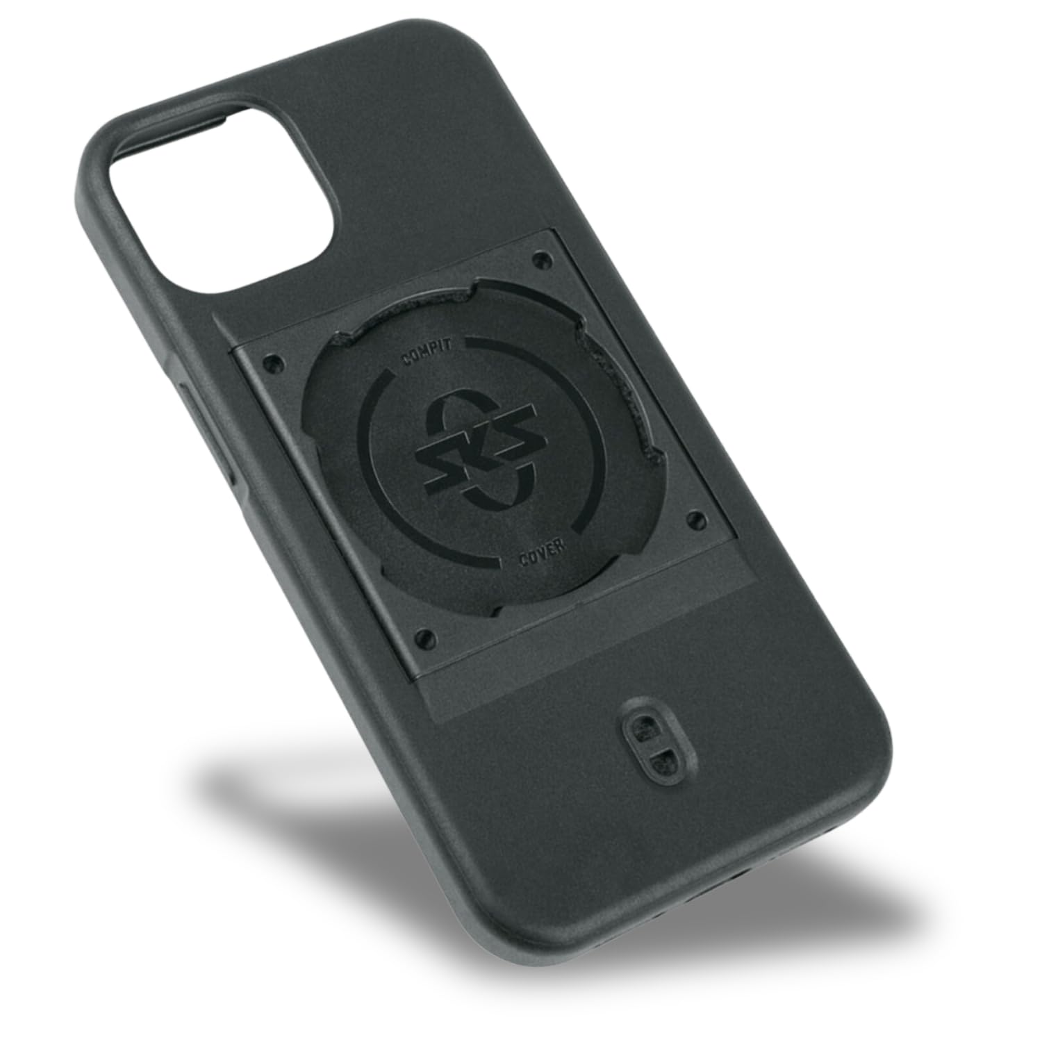 SKS GERMANY COMPIT Cover for iPhone 14 Mobile Phone Case with Attachment for COMPIT System (Comfortable Feel, Shock-Absorbing, with Mounting Device, Made of Abrasion-Resistant Plastic) black