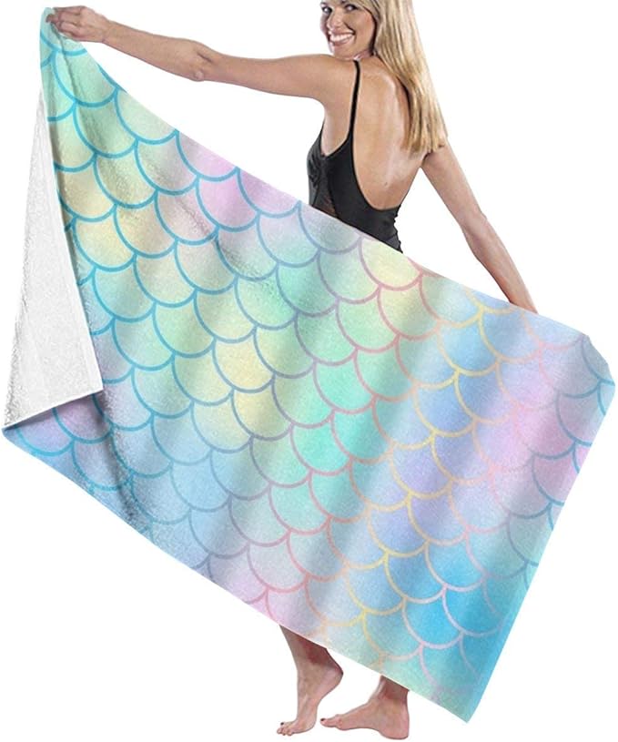 tangdouou Toallas de baño de algodón de poliéster Escamas de Pescado