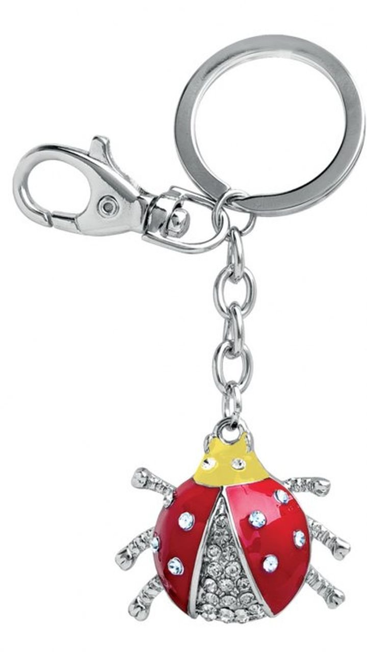 Ten KEY CHAIN LADYBIRD YELLOW RED cod.EL3115 cm 16x5,5x1,5h by Varotto & Co.