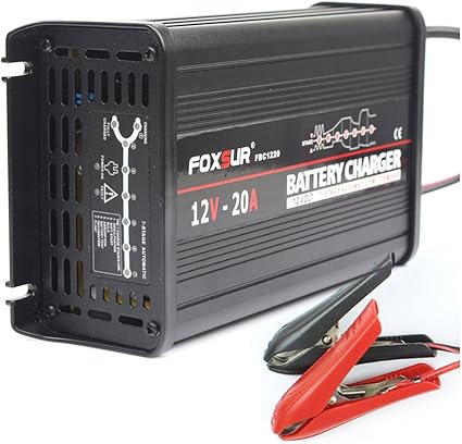 FOXSUR 12V 20A Cargador de batería inteligente de 7 etapas, Gel ...