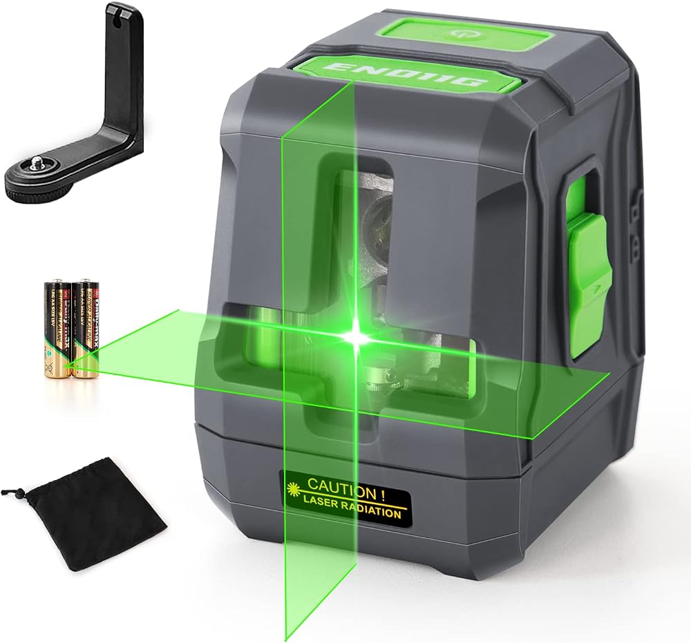 Enventor Green Laser Level 25M Cross Line Self Leveling 2 Lines IP54 Magnetic