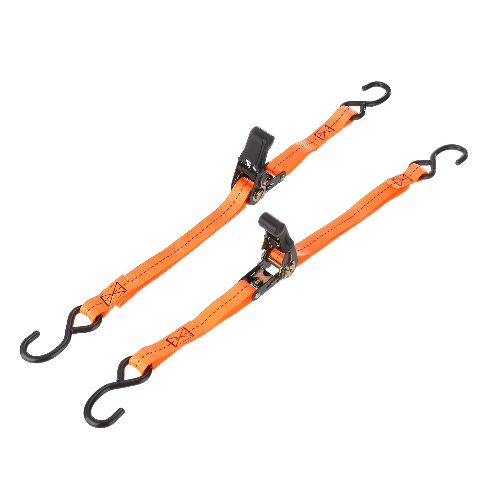 PATIKIL Boat Trailer Transom Tie Down Straps 25mm x 1 m / 1"x3.3', 1763lbs Break Strength Ratchet Adjustable Straps with S Hook for Marine Trailing Boating, Orange