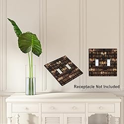 Pznen Bookshelf Double Switch Plate Covers Library