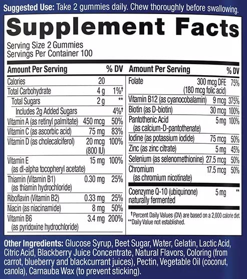 OLLY MEN’S MULTIVITAMIN PACK OF 200 GUMMIES