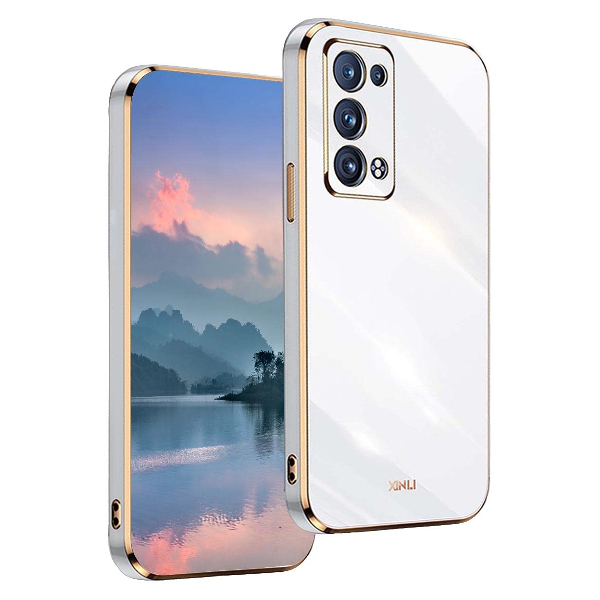 UPLAI Case for OPPO Reno 6 Pro 5G (Reno6 Pro 5G), Ultra Thin Shockproof Protection Cover with Electroplating Design, Premium TPU Bumper and Soft Silicone Stylish Durable Cover.(White) — image 1