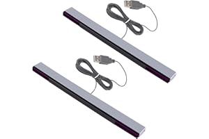 SIPYTOPF 2Pack USB Sensor Bar for Wii,Replacement Wired Infrared Ray Sensor Bar for Nintendo Wii and Wii U Console with Clear