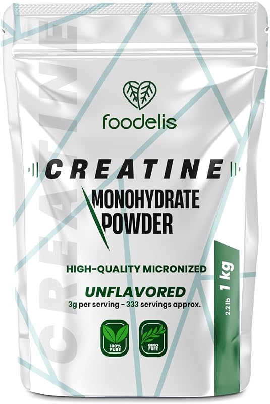 Creatin Pulver 1 kg – 100% Kreatin Monohydrat, mikronisiert – Ohne Zusätze – Gut löslich & geschmacklos – Mit Dosierlöffel – Vorrat für 333 Portionen