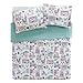 Comfort Spaces Girls/Boys Bedding Twin Size-Paco, Cats, Eiffel Tower 2 Piece Cute Toddler/Kids Mini Quilt Set Hypoallergenic Microfiber-All Season, White/Aqua