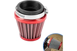 CMIYETO 50mm Air Filter for PWK21 24 26 28 30 32 34 Carburetor 70cc 100cc 110cc 125cc 150cc 200cc Engine for Honda Yamaha Suzuki Kawasaki ATV Go kart Moped Scooter Motorcycle Pit Dirt Bike Parts Red