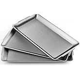 Sanbege 3 Pcs 304 Stainless Steel Serving Platters, 12.6" Rectangle Dinner Plates, Brushed Nickel Organizer Tray for Camping,
