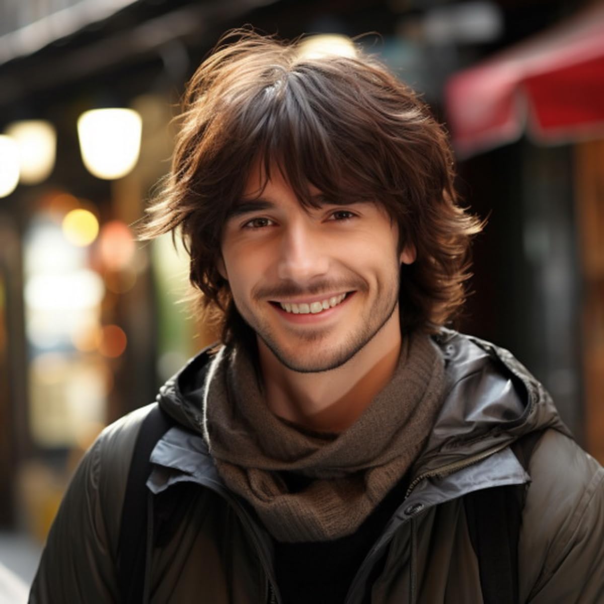 BERRYLION Short Mens Wig|Brown Wigs for Men|Synthetic Mens Wigs|Fluffy 80s Wig for Party&Daily Use — image 1