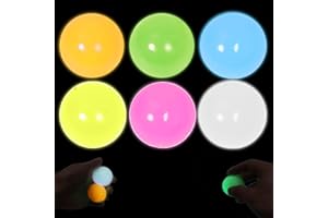 JIACAI 6pcs 2.4in Lumi Balls,Dream Balls,Glow in The Dark Sticky Ball That Stick to The Ceiling,Elevated Stress Balls for Kids and Adults,Stocking Stuffers,ASMR Cool Stuff for Teens