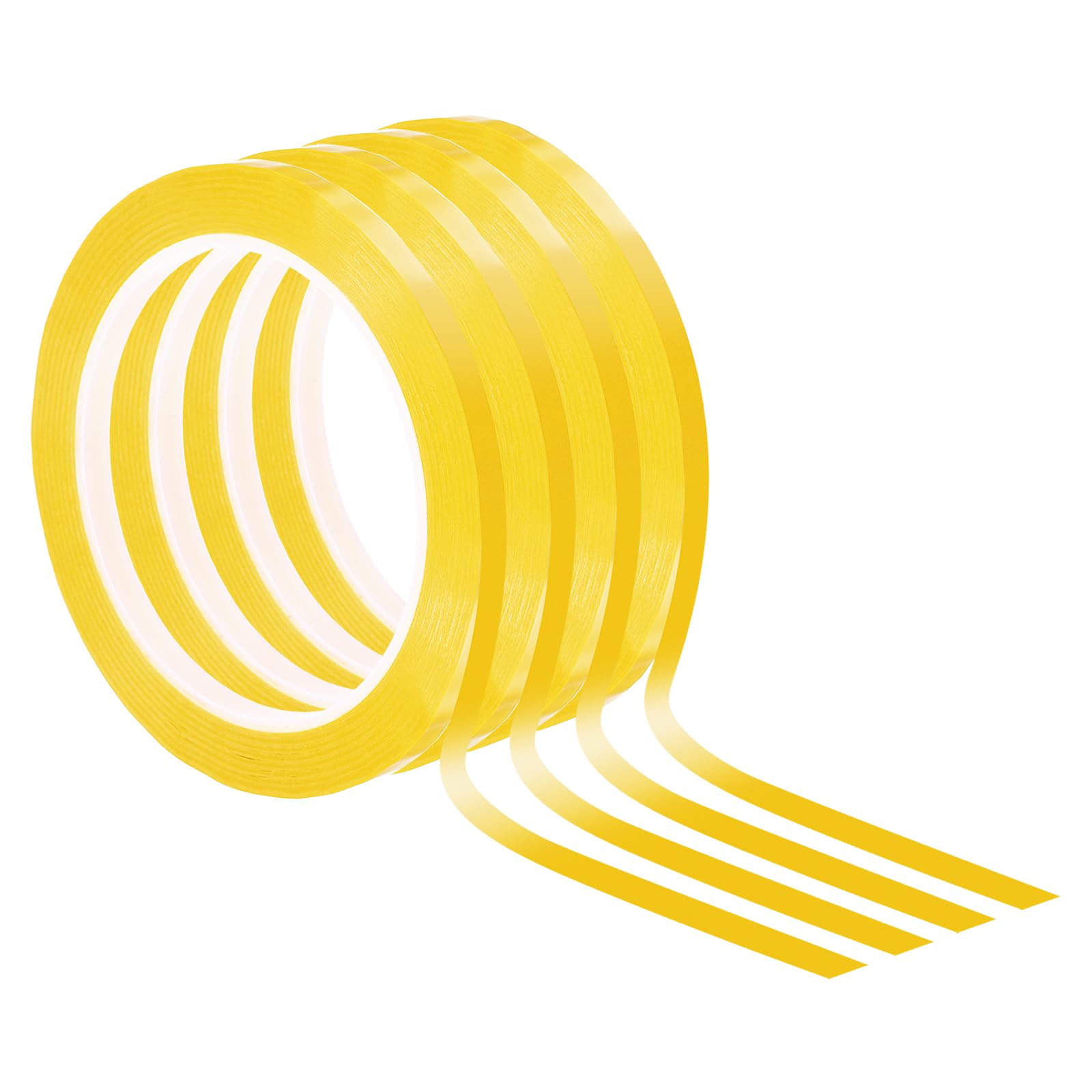 PATIKIL 1/4" Whiteboard Tape, 4 Pack Thin Dry Erase Tape for Graphic Chart Marking DIY Art, Dark Yellow