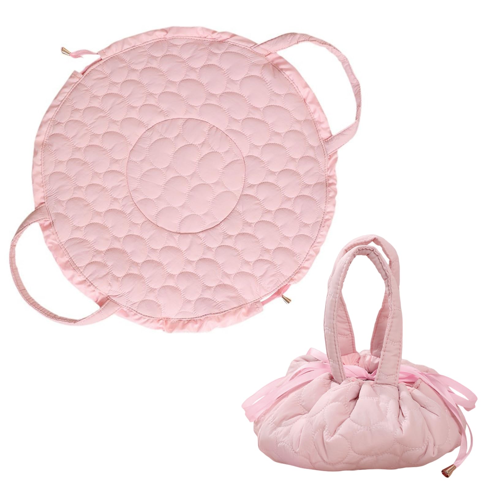 SENLINLIN Lazy Drawstring Makeup Bags, Hot Large-Capacity Travel Cosmetic Pouch, Portable Quick Pack Lazy Drawstring Cosmetic Bag Storage Organiser Handbag for Women Girl Travel Toiletry Gift