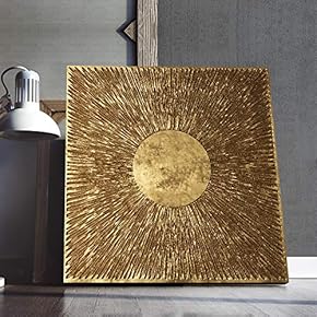 Gold Abstract Painting Artwork for Home Framed