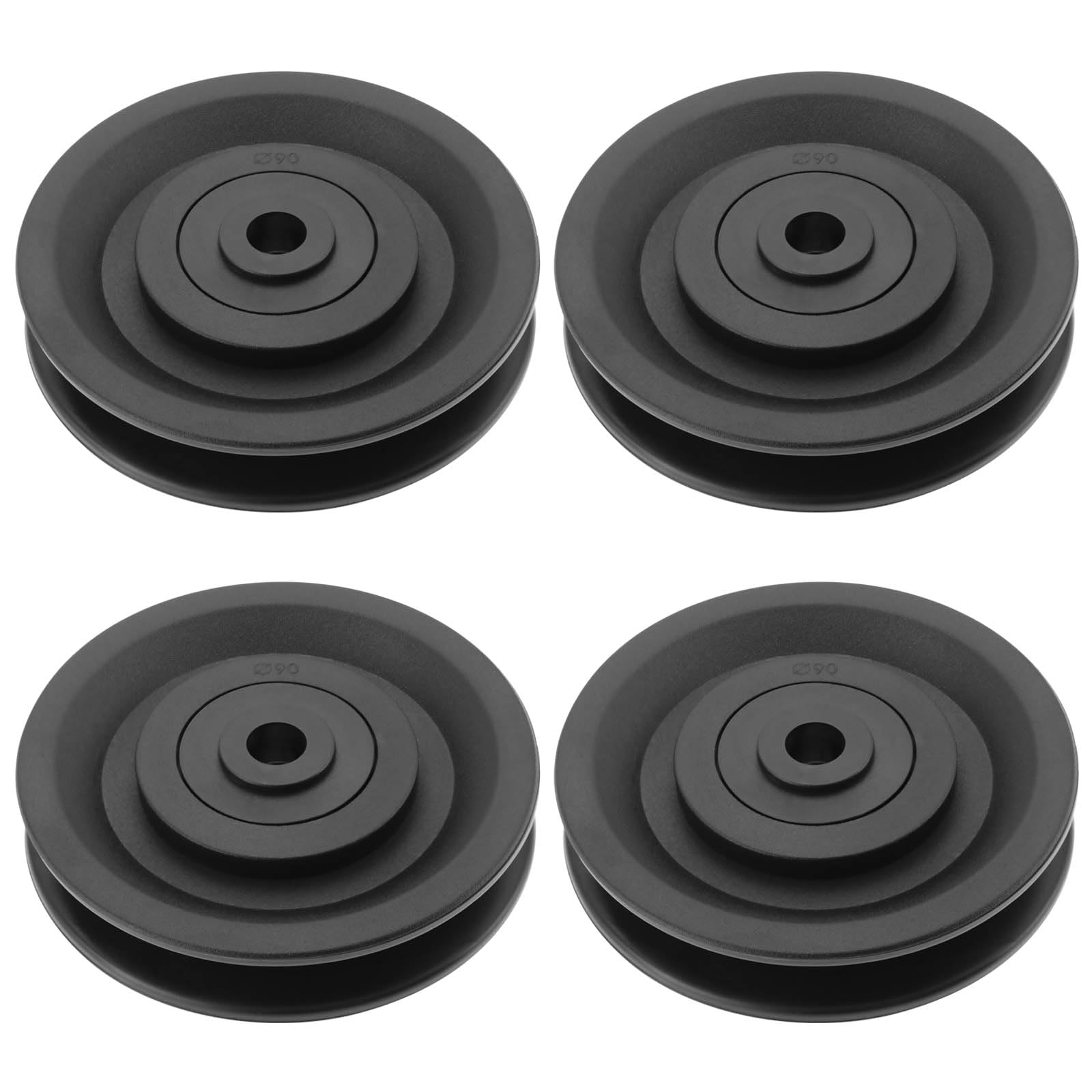 ECSiNG 4x 90mm Gym Pulley Wheel Bearing Pulleys for Gym Fitness Equipment Cable Machine Wearproof Spare Part and DIY Home Gym Equipment