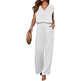 ANRABESS 2 Piece Sets for Women Lounge Outfits Summer V Neck Cap Sleeve Top Wide Leg Pants Vacation Beach Travel Set