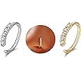 2Pcs Nose Rings for Women Fake Nose Ring Clip On Nose Rings Hoops Non Piercings CZ Faux Lip Septum Nose Ring Jewelry Gift for