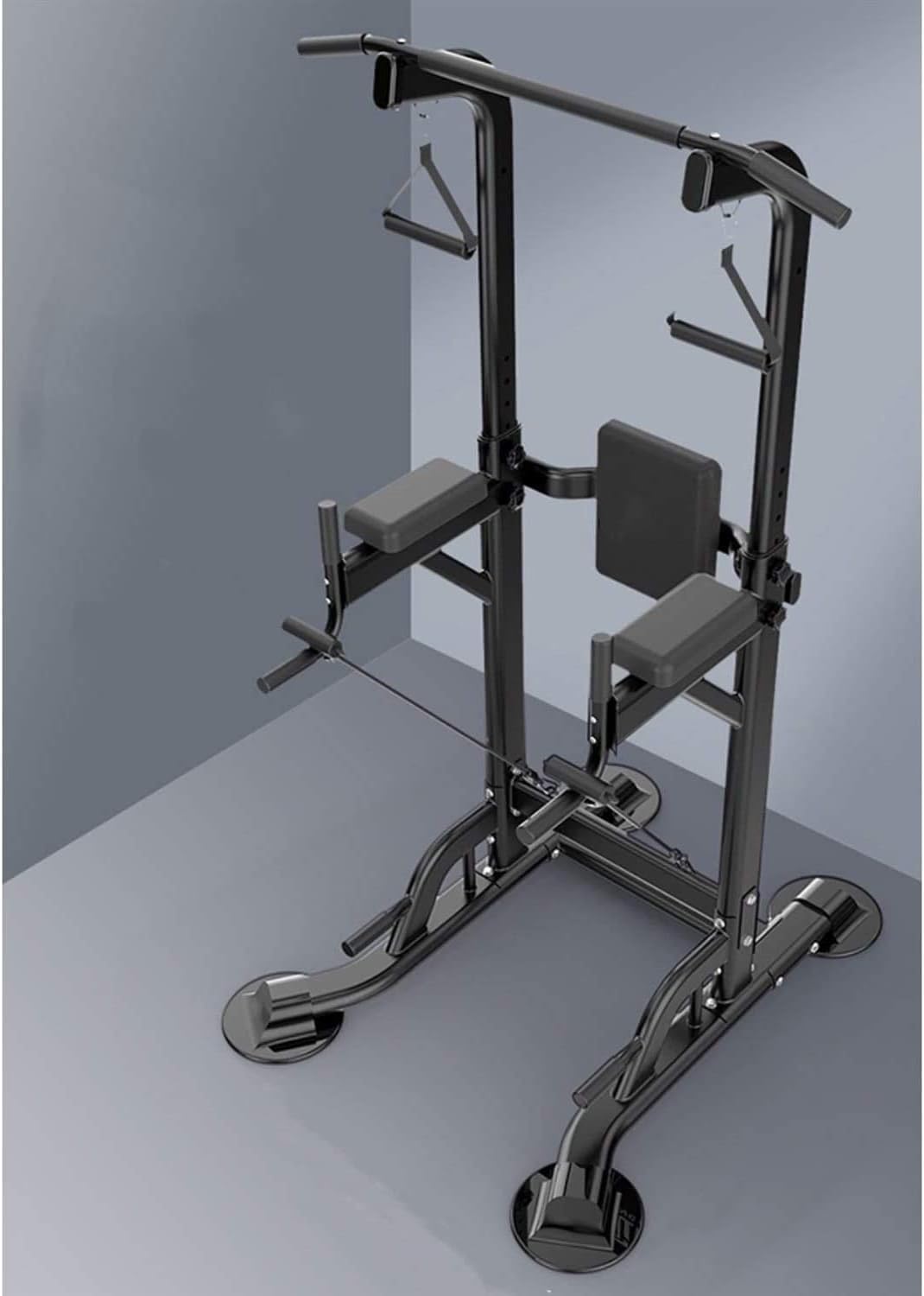 MGIZLJJ Power Tower,Standing Full Body Chin up Bar,Adjustable Dip Station,Strength Muscle Training Fitness Workout