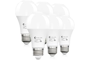 evelor 6-Packs A19 LED Light Bulbs,100 Watt Equivalent Daylight 5000K Bright Bulbs Efficient 13W,1500 Lumens E26 Base, Non-Dimmable, 15000-Hour Lifespan for Bedroom, Living Room, Office