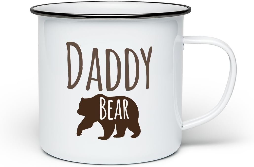 Daddy Bear Mug Fathers Day Dad Present Novelty Gift Enamel Coffee Cup 10oz
