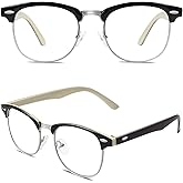 Happy Store CN56 Vintage Inspired Classic Horn Rimmed Nerd UV400 Clear Lens Glasses