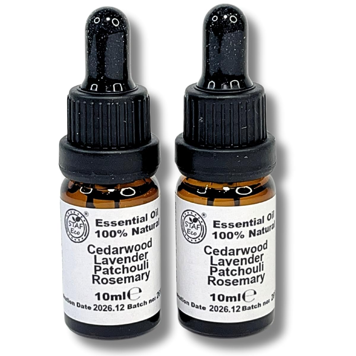 STAFECO Natural Moth Repellent Oil 10ml 100% Natural Ingredients: Patchouli, Rosemary, Lavender Cedarwood For Wardrobes, Closets, Drawers Refreshes Cedar Rings (Lavender Cedar Patchouli Rosemary R)