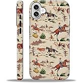 Compatible with iPhone 16 Case - Dual-Layer Protection, Hard Shell with Silicone Interior,Slim Scratch Resistant Shockproof for Woman Men - Retro Western Cowboy