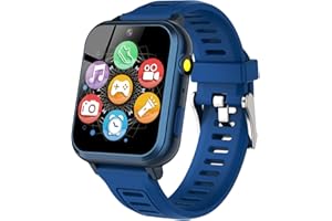 OVV Smart Watch for Kids with 24 Puzzle Games 1.44" HD Touchscreen Camera Video Music Player Pedometer Alarm Clock Calculator Torch Sport Band Educational Learning Toys Gifts for Age 3-12 Boy Girl (Blue)