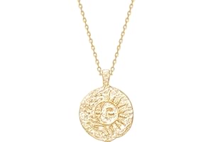 PAVOI 14K Gold Plated Engraved Coin Pendant | Byzantine Coin Necklace | Bohemian Necklace