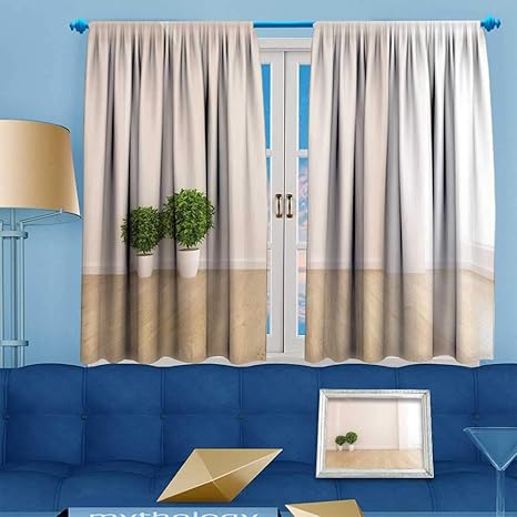 Amazon Com Prunus Blackout Curtain White Empty With Plant