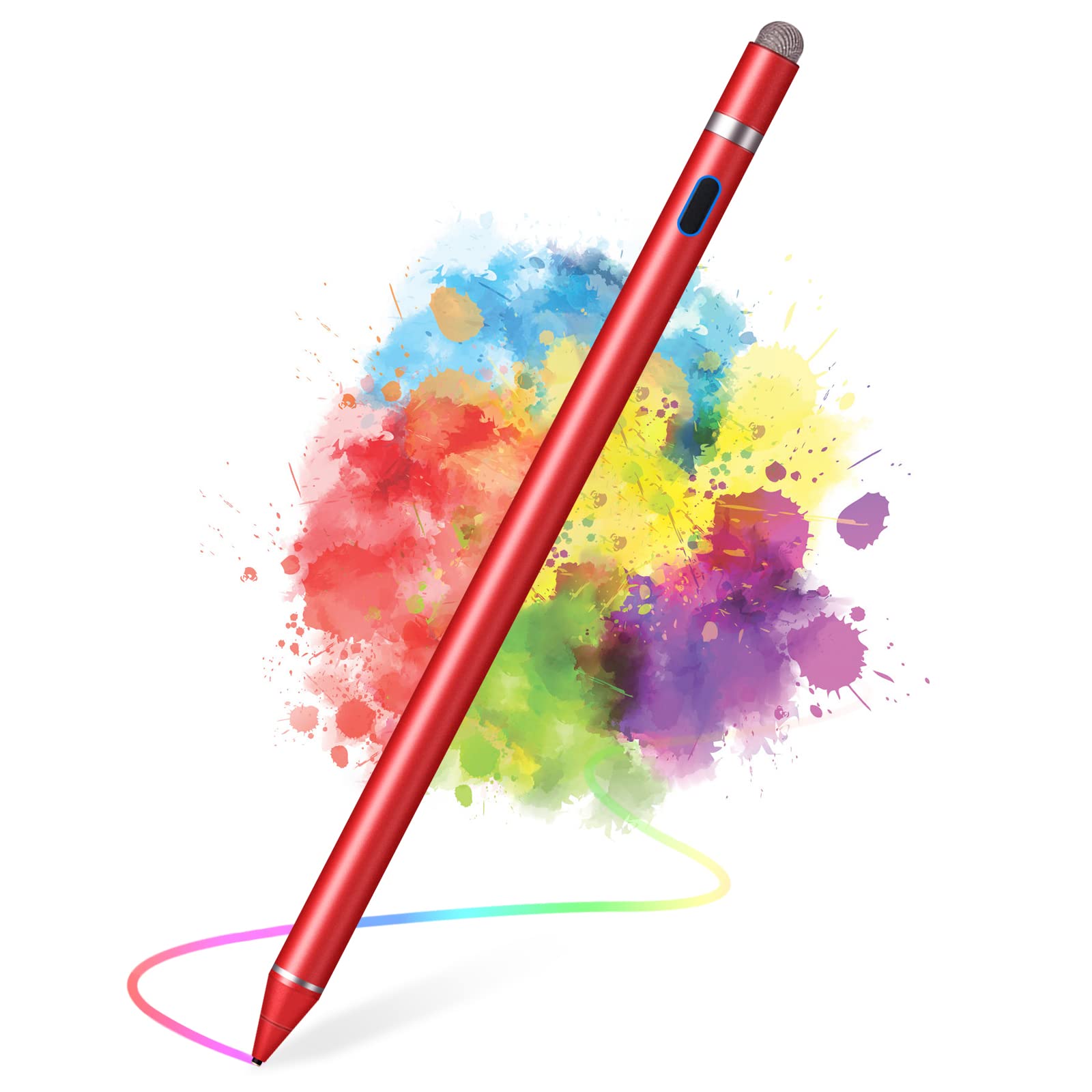 Active Stylus Pens for Touch Screens, Active Pencil Smart Digital Pens Fine Point Stylist Pen Compatible with iPhone iPad (red)