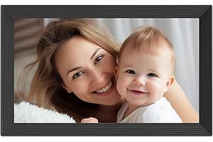 SAIWAN Digital Picture Frame 15.6 Inch 32GB Storage WiFi Digital Photo Frame 1920×1080 IPS FHD Touch Screen, Auto-Rotate, Wall-Mounted, Easy to Share Photos via Free APP Gift for Family