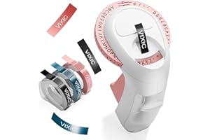 Vixic Embossing Label Maker, Vintage Embossed Label Maker Writer Machine, Retro Label Maker Printer, Handheld Old School Omega S Home Labeling Machine Use for Office, Kids and DIY Crafting