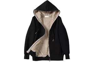 WWPPAION Full Zip Hoodies For Women Fleece Lined Hoodie Sherpa Jackets Casual Warm Oversized Sweatshirts Winter Coat Pockets