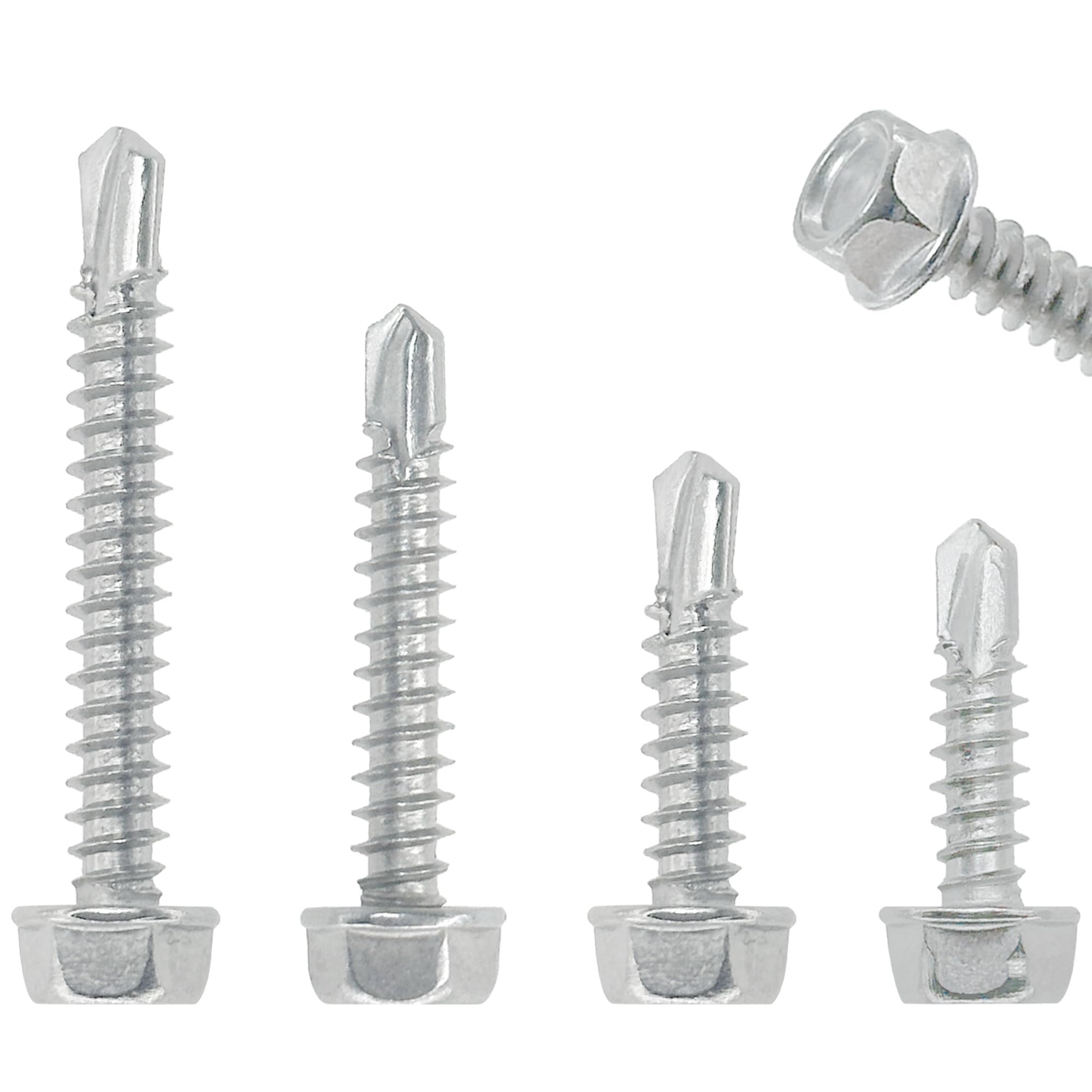 120 PCS Stainless Steel Outer Hex Self Tapping Self Drilling Screws for Metal