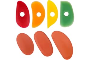 YNCOTTE Pottery Ribs, 7Pcs Soft Silicone Rubber Ceramica Rib for Pottery Shaping and Smoothing Tools