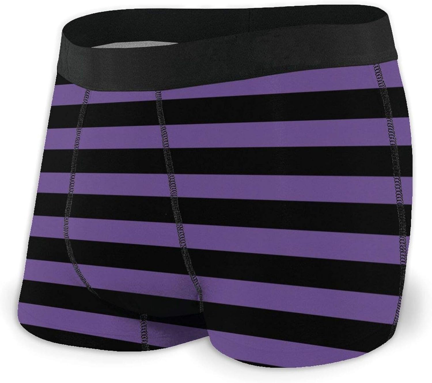 Purple Stripe Mens Boxer Briefs Comfortable No RideUp Underwear Boxers
