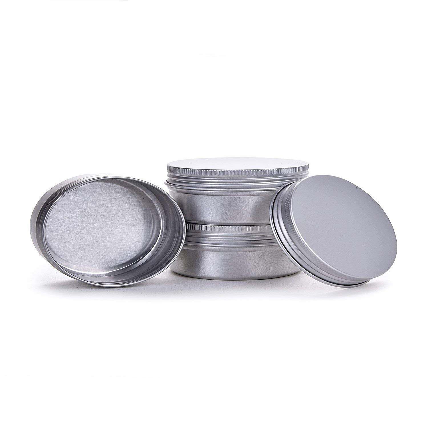 Hulless Aluminum Tin Jar 1oz Refillable Containers 30ml, Cosmetic small tin, Aluminum Screw Lid Round Tin Container Bottle for Cosmetic ,Lip Balm, Cream, 12 Pack.