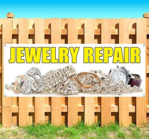 JEWELRY REPAIR 13 oz heavy duty vinyl banner sign with metal grommets, new, store, advertising, flag, (many sizes available)
