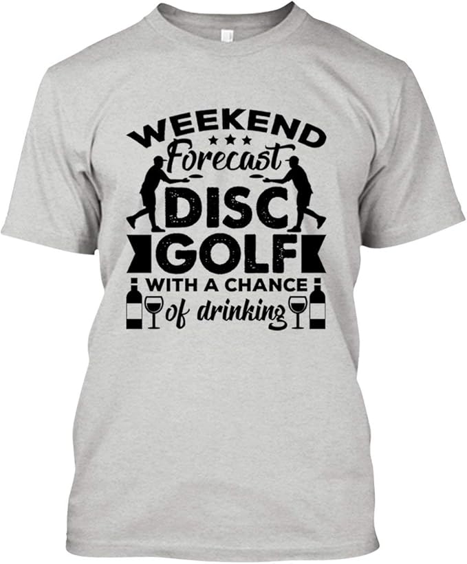 All White Disc Golf Weekend Forecast TShirt Men, Cotton Shirts for
