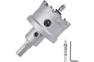 34mm （1-1/3 inch） Metal Steel Hole Saw with 2 Drill Bits, Hole Cutter for Thick Metal,Stainless Steel,Iron,Metal Sheet and Wo