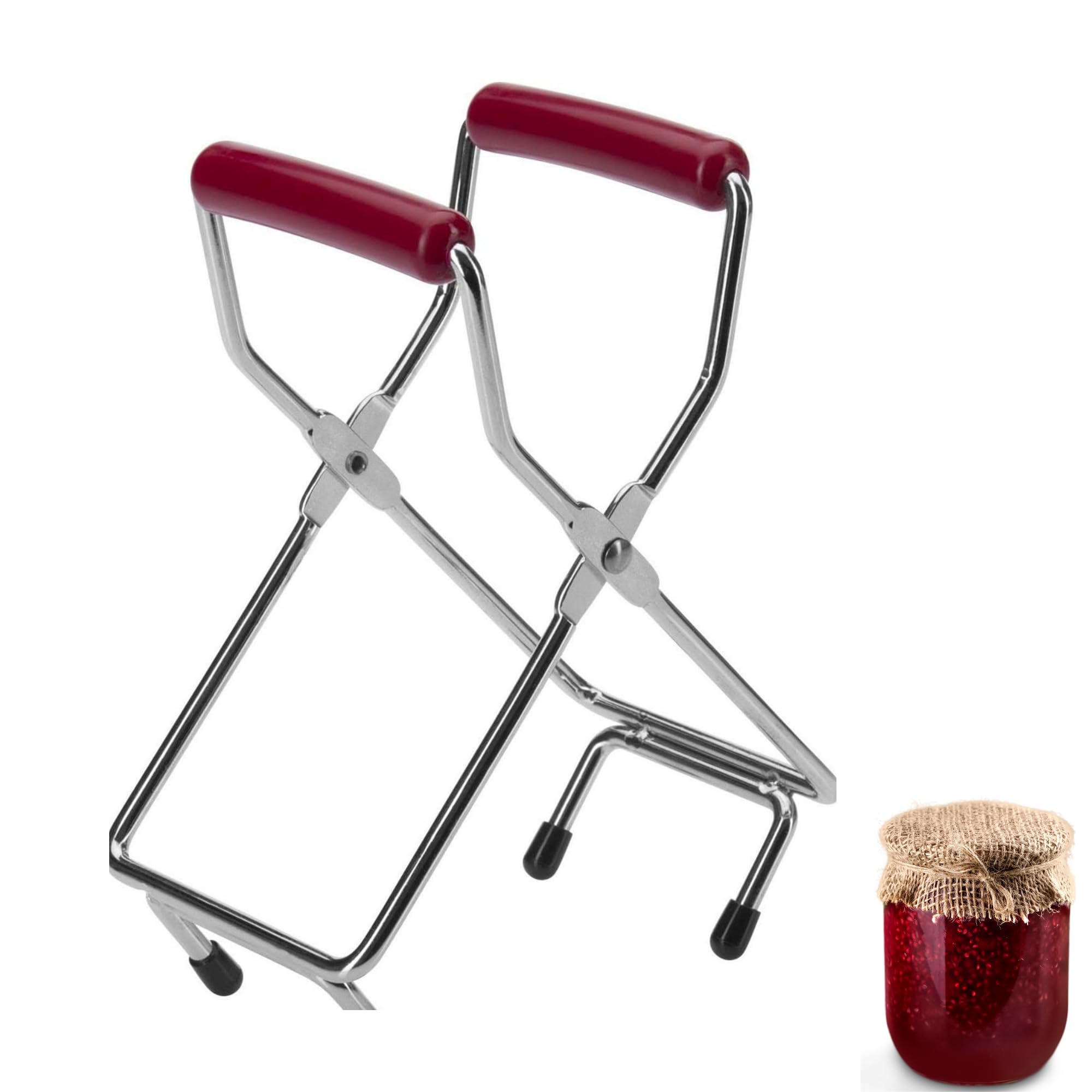 Westmark Preserve Jar Lifter, For Jars Up To 18 cm In Diameter, Chrome-Plated Steel/Plastic, Silver/Red, 10532270