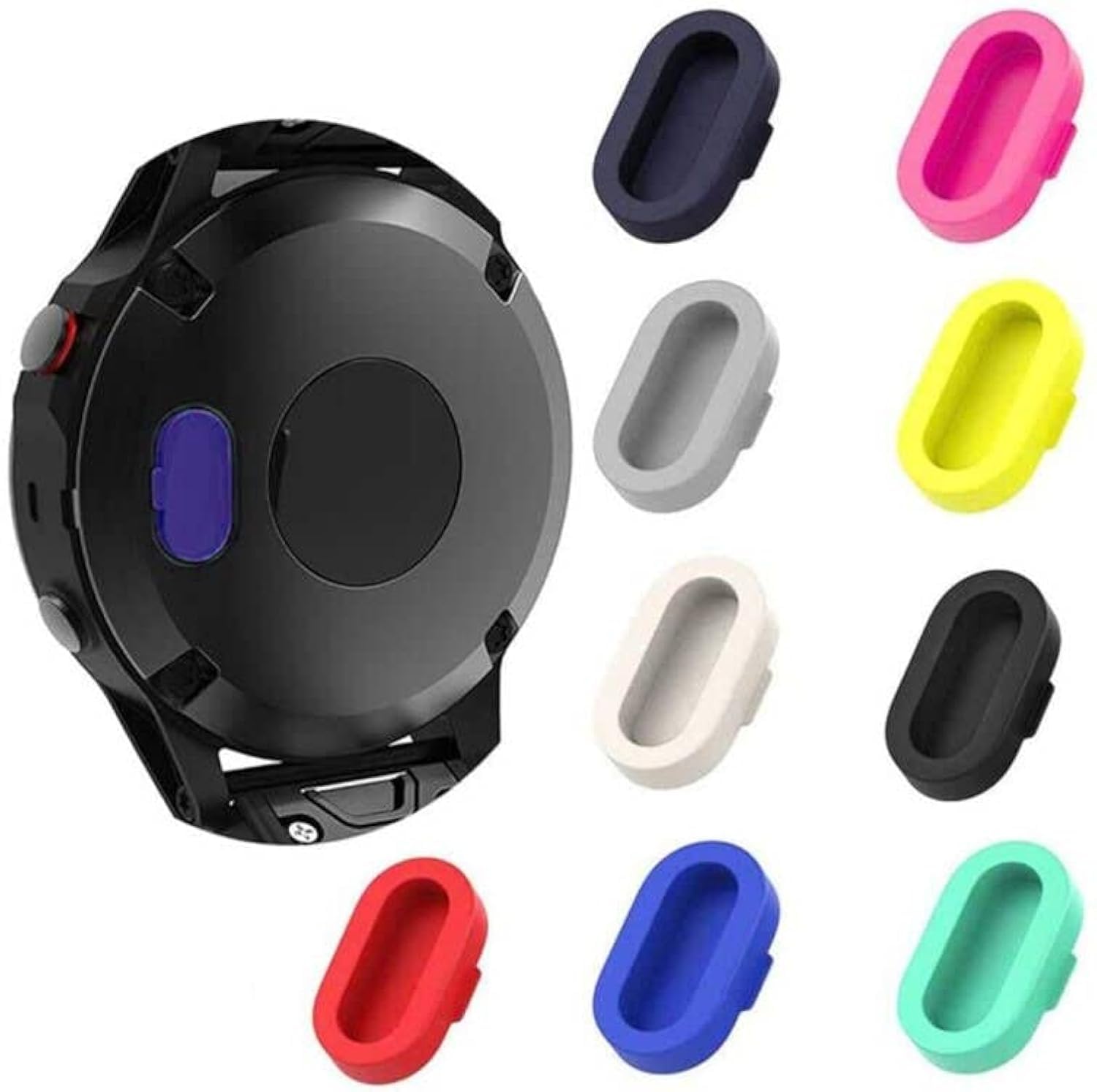 10 Pcs Anti-dust Plugs Compatible for Fenix 7/7S/7X Plus/6S 6 6X 5/5S/5X Charger Port Protector, Dust Plug for Garmin Venu 2/Vivoactive 3/4/Instinct 2/Forerunner 935/45S/245/945 (Multi Color)