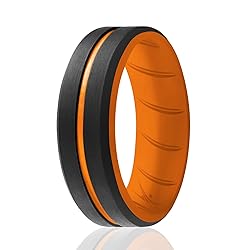 ROQ Silicone Rubber Wedding Ring for Men, Comfort