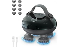 arboleaf Scalp Massager Electric, Portable Head Massager Scalp Stress Relax, Waterproof 6 in 1 Hair Massage with 8 Removable Claws, Rechargeable Hair Head Scratcher, Gifts for Her Him